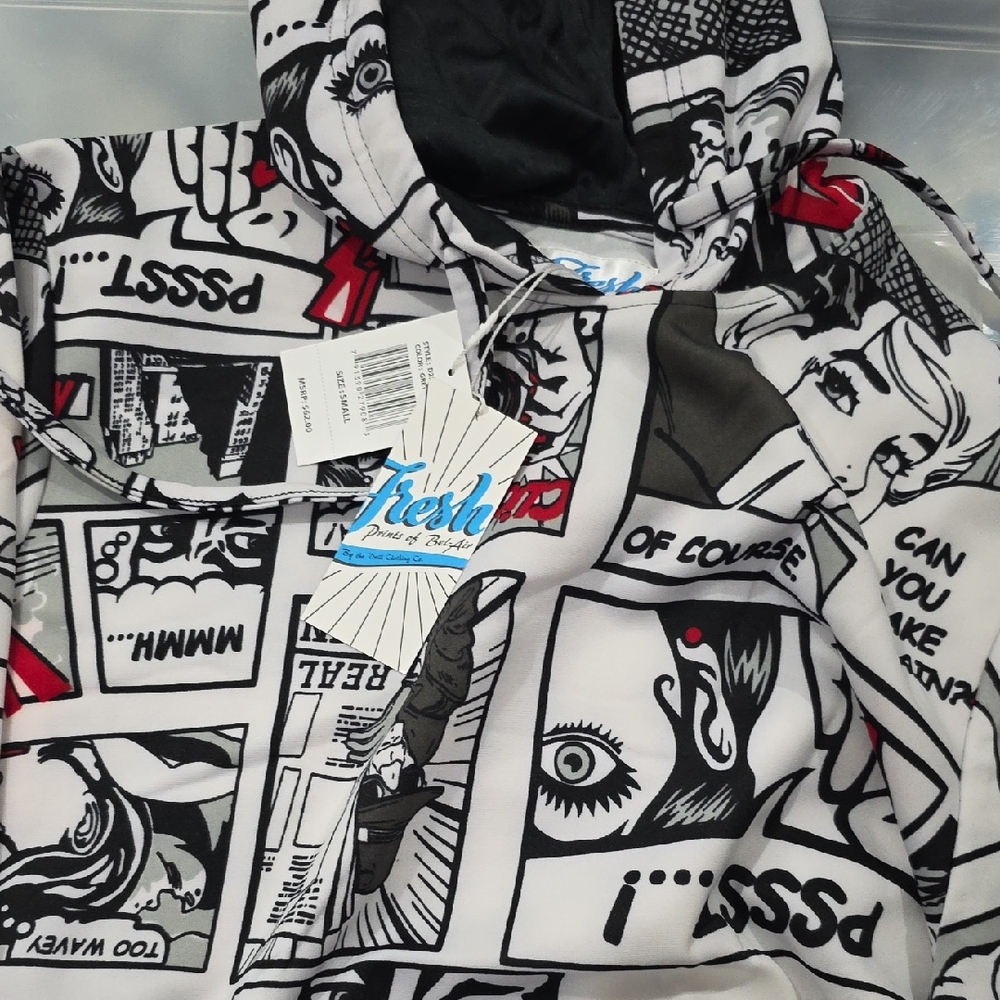 Fresh Graphic Hoodie - Black and White